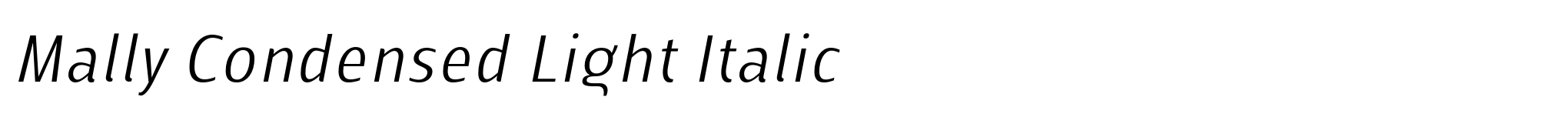 Mally Condensed Light Italic image